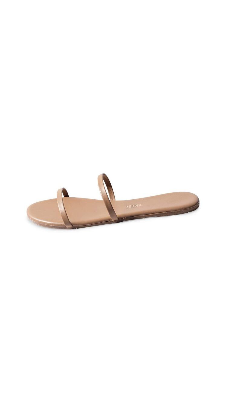 TKEES WOMEN'S GEMMA SLIDES, COCO BUTTER, 5 MEDIUM US